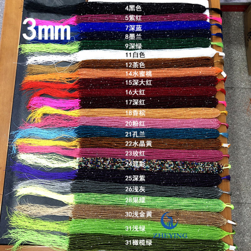 彩色近天然石3.0mm尖晶石半成品散珠稀土玻璃珠diy饰品现货批发
