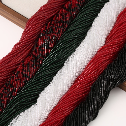 古风2*4mm玻璃管珠 彩色水晶散珠 diy手工发簪串珠材料配饰批发