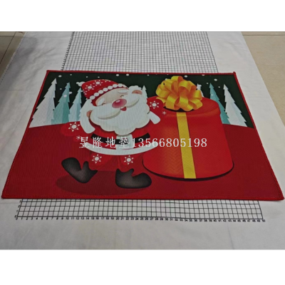 Factory Direct Sales Carpet Non-Slip Mat Climbing Pad Floor Mat Door Mat Rubber Pad Christmas Crystal Velvet Printing