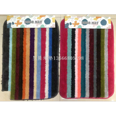 Factory Direct Sales Carpet Mat Dirt Trap Mats Non-Slip Mat Bathroom Door Mat Hydrophilic Pad Mat Color Stripes Microfiber