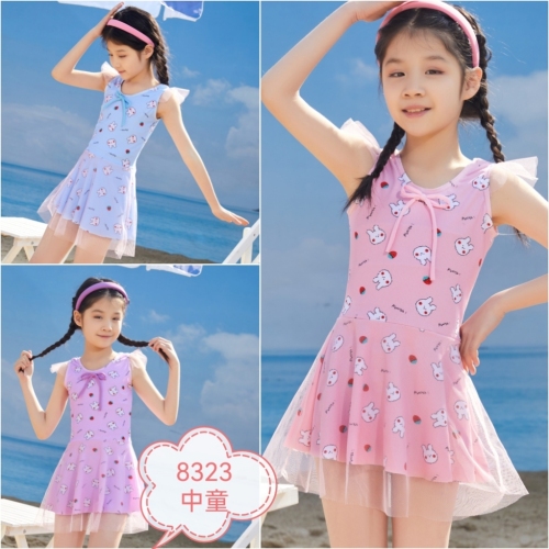 Children‘s Swimsuit Good-Looking Mesh Children‘s Swimsuit Milk Silk New Fabric Children‘s Swimsuit 110 120 130 6 -- 8