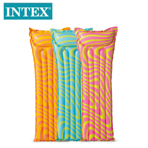original authentic intex 59711 wave pattern float adult inflatable floating bed beach beach mat water bed water pipe