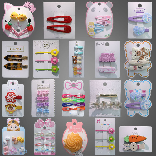 diy hair accessories cardboard adult and children hair accessories paper card bow barrettes card jewelry bag cardboard