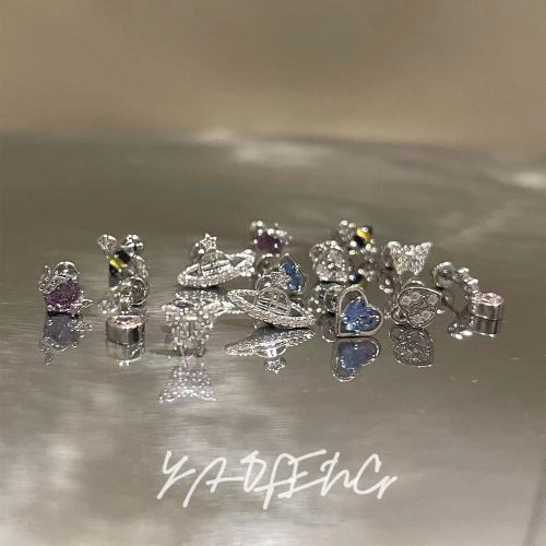 新款银质针拧扣平底耳钉女小众高级百搭耳骨钉个性时尚耳蜗钉耳饰