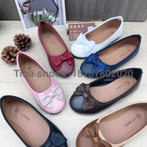 in stock children‘s shoes flat bottom pumps 24/35 sponge midsole mixed color sized-multiple soft packaging 2023 new student shoes