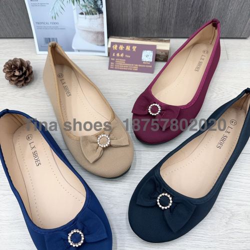 in stock flat bottom pumps 37-42 fabric women‘s shoes fashion shoes handmade cold sticky 4 colors good quality cheap price
