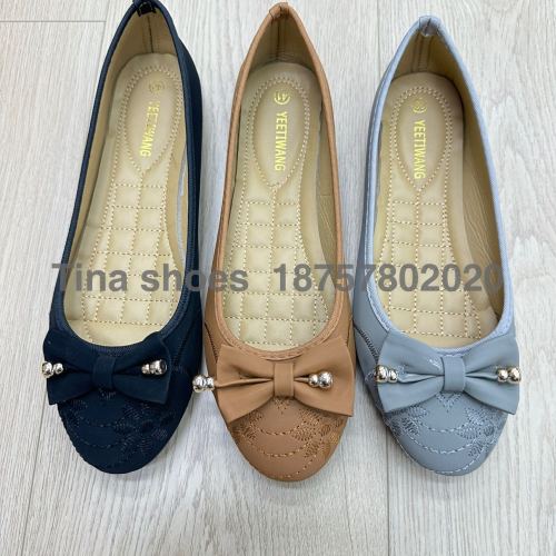 new products in stock 38-42 injection molding pumps embroidery plus size niba women‘s shoes 3 colors flat bottom pumps foreign trade original order