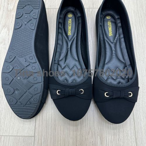 new products in stock 38-42 embroidery large size injection molding pumps niuba women‘s shoes all black foreign trade original single flat bottom pumps non