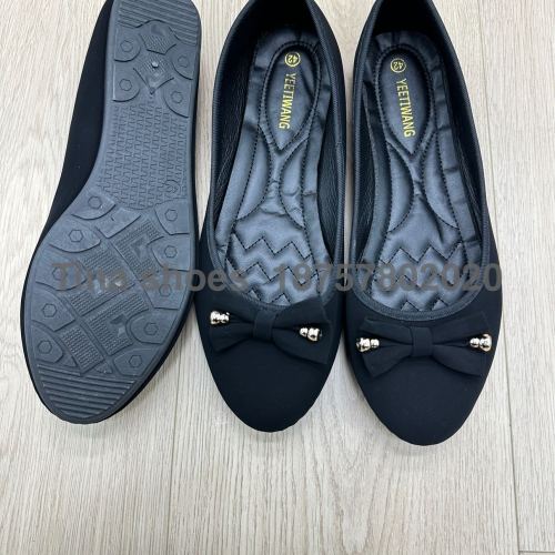 new products in stock 38-42 embroidery plus size injection molding pumps niuba women‘s shoes all black foreign trade original order flat pumps south