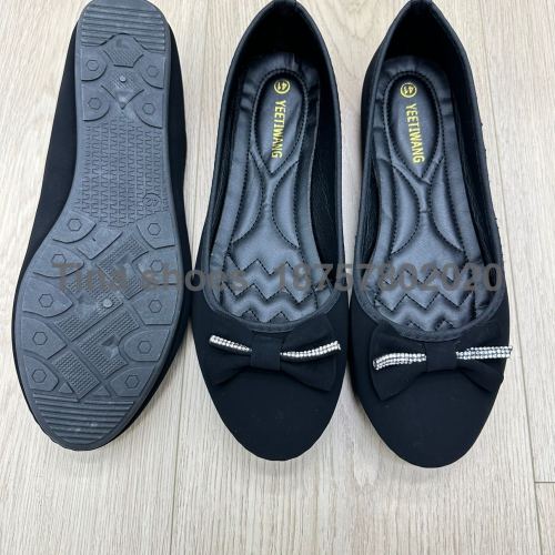 new products in stock 38-42 embroidery large size injection molding pumps niuba women‘s shoes all black foreign trade original single flat pumps new