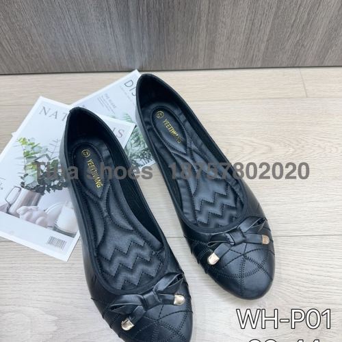 large size new 39-44 pumps injection molding women‘s shoes flat women‘s casual shoes all black embroidered napa pu autumn shoes all-matching