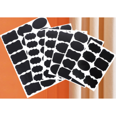 Customized Cross-Border Irregular Blackboard Label PVC Erasable Blackboard Paste Self-Adhesive Self-Adhesive Label Sticker Bottle & Can Stickers