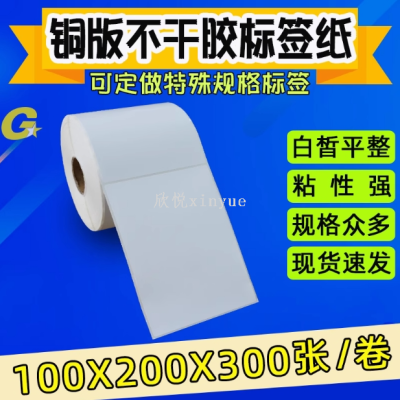 100*200*500 Pieces Sticker Label Paper 100 X200 Coated Paper Printing Paper for BarCode Logistics Shipping Mark Stickers