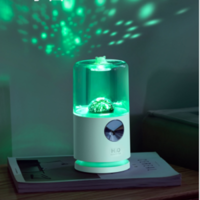 Foreign Trade Export Small Household Appliances Domestic Sales Rotating Projection Humidifier Desktop Humidifier Colorful Light Built-in Large Battery