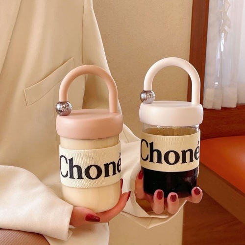 internet celebrity ins classic style glass water cup portable coffee cup portable cup good-looking new gift cup