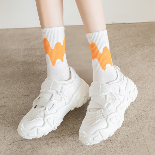 2020 new korean ins trendy ice cream socks ladies autumn and winter socks preppy style athletic socks tube socks