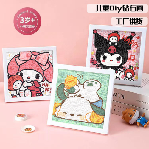 children‘s diy handmade sanrio strawberry bear stickers boys toys girls toys diamond painting wholesale