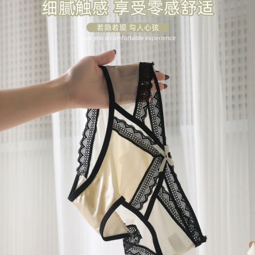 爱欲梦境~法式网纱缎面女生纯欲镂空女士内裤女性感爆款时尚