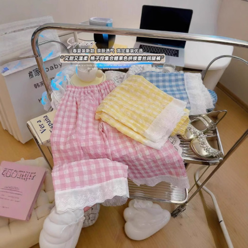 夏季女宝薄款甜美休闲长裤中小童外穿防蚊裤休闲百搭