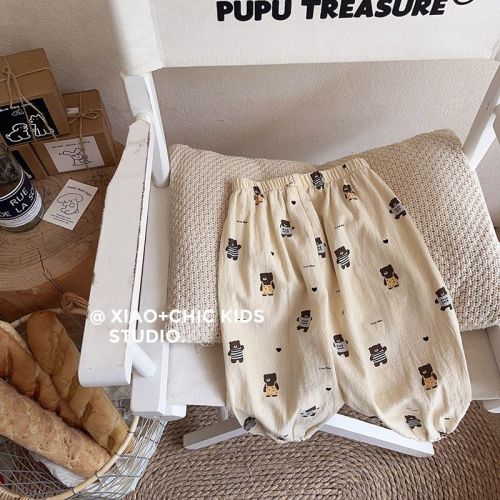 儿童夏季防蚊裤2025新款男女童可爱卡通薄款透气休闲百搭裤子C15