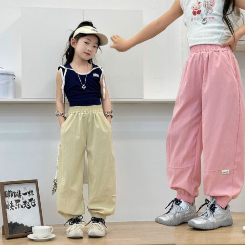 儿童防蚊裤夏季薄款运动裤男童冰感休闲束口裤女童外穿宽松防晒裤