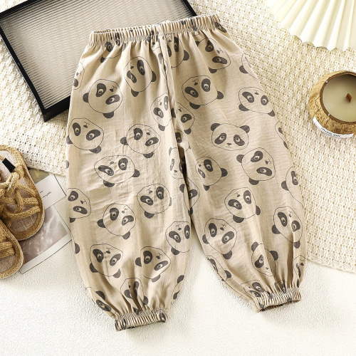 儿童裤子夏季新款男童女童透气防蚊裤中小童灯笼裤宝宝薄款童裤