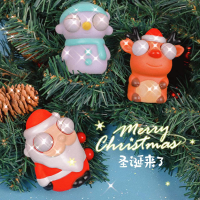 New Christmas Squinting Squeeze Snowman Decompression Toy Elk Squeezing Toy Christmas Children Gift Hot Selling Product