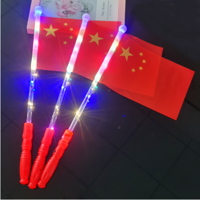 The Five-Starred Red Flag National Flag Hand-Cranked National Flag Night Luminous National Flag Glow Stick China Nationa