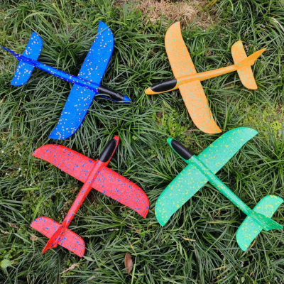34cm Hand Throw Plane Bubble Plane Children's Toy Drop-Resistant Model Aircraft Gliding Aircraft Wholesale