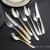 304 Stainless Steel Knife, Fork and Spoon High-Grade Hammer Point Handle Color Plated Star Diamond Series Household Hotel 4-Piece Tableware Set