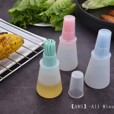Silicone Oil Bottle with Lid Barbecue Baking Sweep Bbq Oil Brush Save Oil Brush
