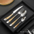 304 Stainless Steel Knife, Fork and Spoon High-Grade Hammer Point Handle Color Plated Star Diamond Series Household Hotel 4-Piece Tableware Set