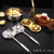 Stainless Steel Hot Pot Spoon Sanding Long Handle Soup Ladle Gold Soup Spoon and Strainer Kitchenware Shelf