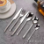 Stainless Steel Western Tableware Stainless Steel Knife, Fork and Spoon Dessert Spoon Oblique Handle