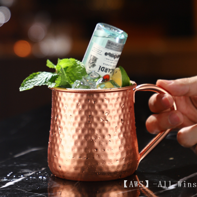 Stainless Steel Wine Glass Vintage Hammer Point Copper Cup Moscow Mule Cup Cocktail Cup Bar Cup