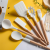 White Wooden Handle Silicone Kitchenware Set 10-Piece Non-Stick Silicone Kitchen Spatula Soup Spoon