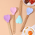 Heart design Silicone Spatula Long Handle Stirring Spoon Wooden Handle Silicone Spatula Kitchen Utensils Cream Scraper