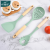 6-Piece Set of Silicone Kitchenware with Wooden Handle Spatu and Soup Spoon Spatu Silicone Spatu Set Cooking Tools