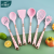 Marble Handle Silicone 7-Piece Kitchen Ware Set Kitchen Cooking Spoon and Shovel Non-Sti Pan with Storage Ra Suit