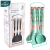 Marble Handle Silicone 7-Piece Kitchen Ware Set Kitchen Cooking Spoon and Shovel Non-Sti Pan with Storage Ra Suit