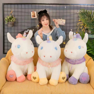 Super Cute Unicorn Doll Soft Pillow Doll Girl Cute Plush Toy Ragdoll Girl's Birthday Gift