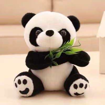 National Treasure Lesser Panda Doll Holding Bamboo to Sleep with BEBEAR Stuffed Animal Toy Doll Artificial Pendant Ragdoll