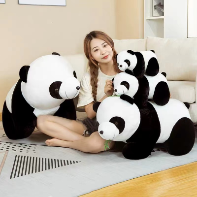 Lying Black and White Giant Panda Plush Doll National Treasure Lesser Panda Doll Ragdoll Sleeping Pillow Children Boys and Girls