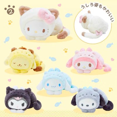 Sanrio Healing Cat Series Doll Doll Barrettes Pendant Kitty Melody Pillow Female Plush Toy