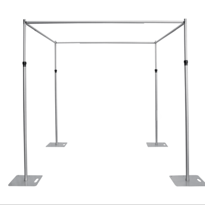 Wholesale Four Crossbars Iron Aluminium Mental Alloy Retractable Metal Curtain Frame Retractable Support for Wedding Party