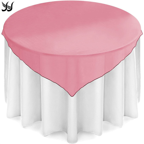 厂家批发欧根纱桌布台布 全涤纶酒店婚庆桌套 宴会桌面装饰薄纱布