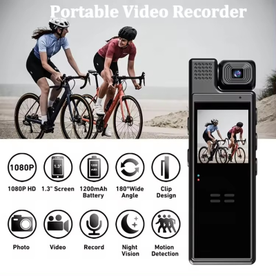 L9 Video Recorder Back Clip Rotatable Mini Camera Wearable Pocket Camera 1080P