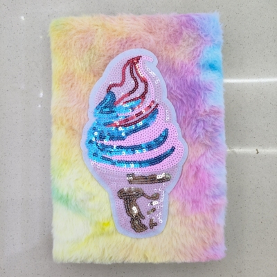 New Plush Book Furry Notebook Notepad A5 Cute Ice Cream Colorful Plush Mixed Factory Direct Sales
