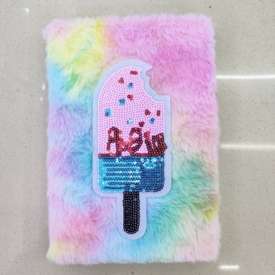 New Plush Book Furry Notebook Notepad A5 Cute Ice Cream Colorful Plush Mixed Factory Direct Sales