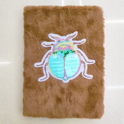 New Plush Book Furry Notebook Notepad A5 Insect Series Beetle Plush Mixed Factory Direct Sales